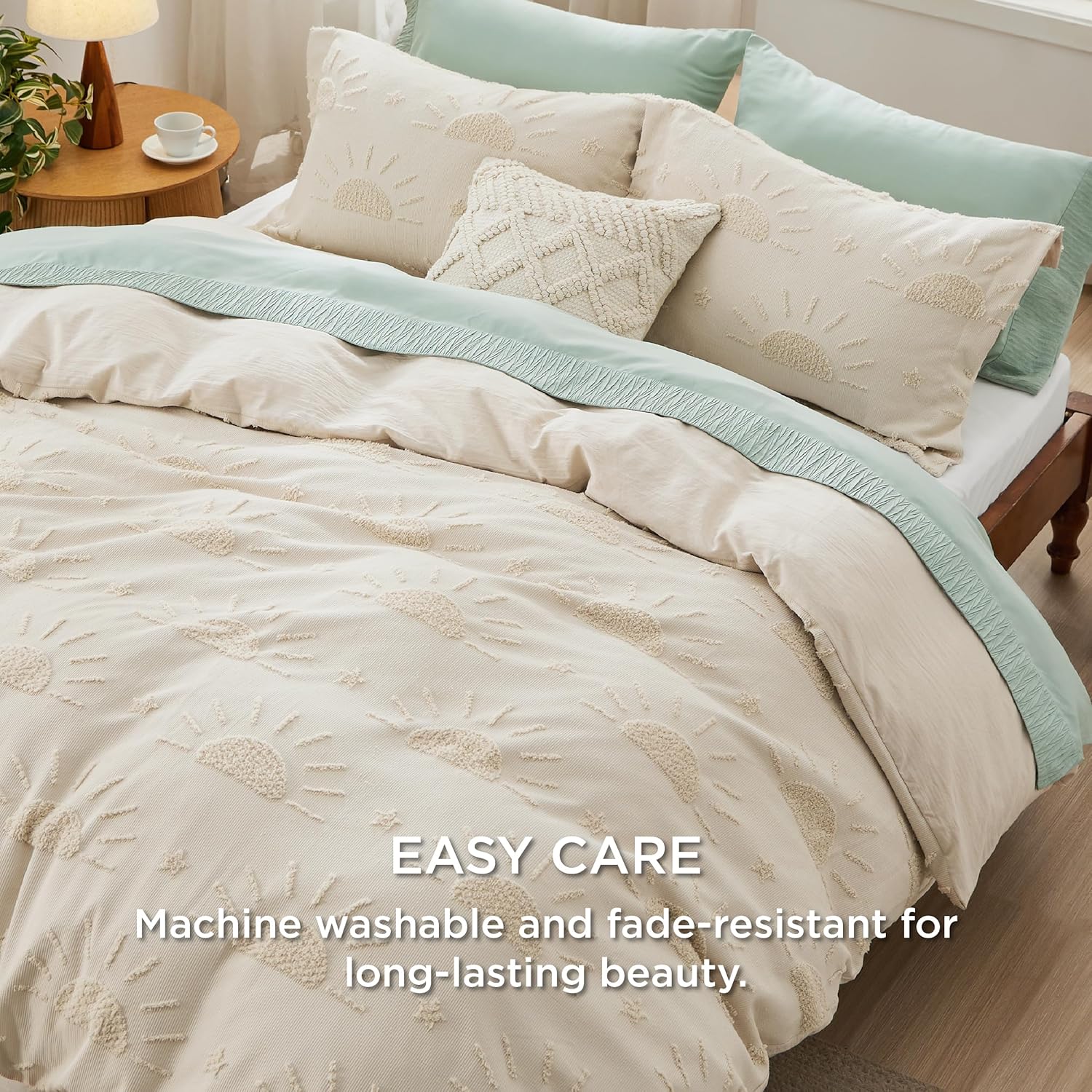 Bedsure Boho Kids Duvet Cover - Sun Design King Size 104x90