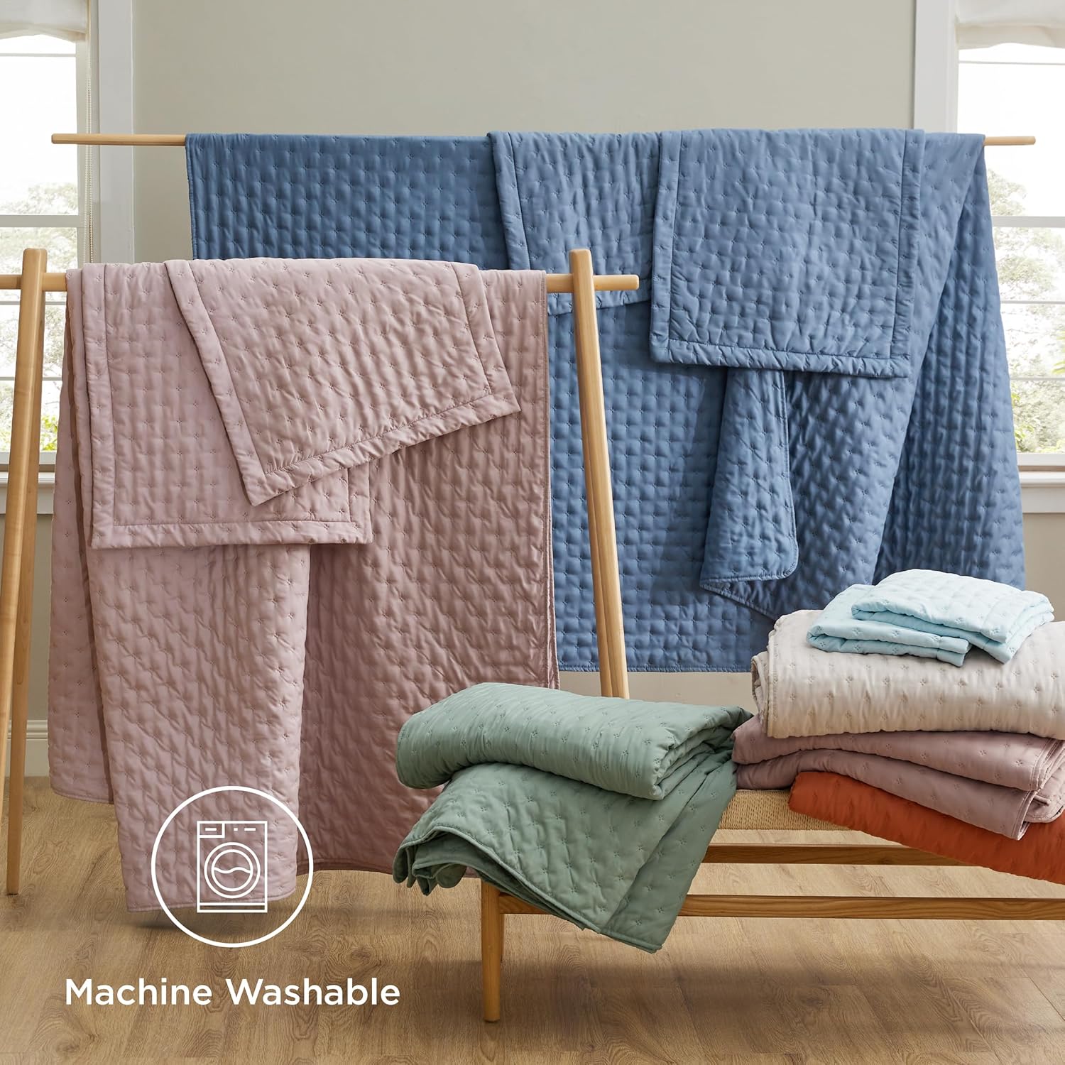 Bedsure King Quilt Set - Ultra Soft Breathable Anti-Static All-Season Bedding Set