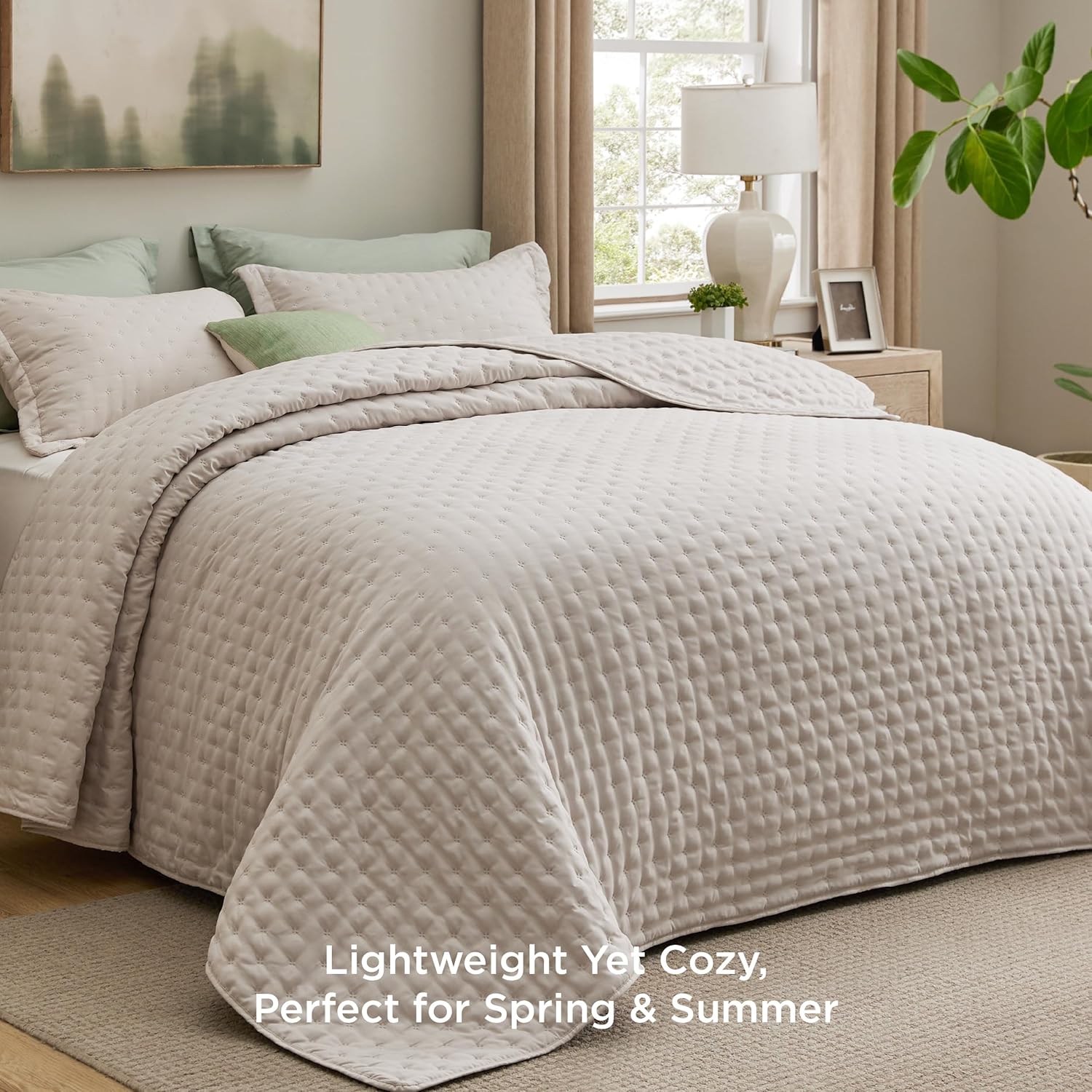 Bedsure King Quilt Set - Ultra Soft Breathable Anti-Static All-Season Bedding Set