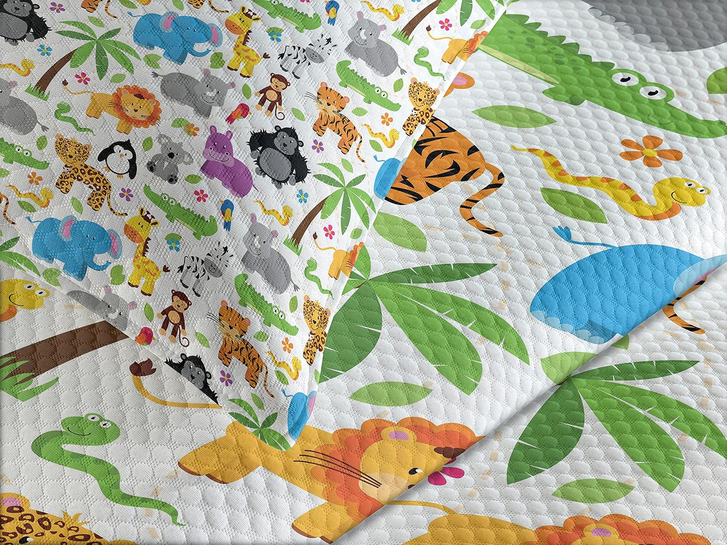 Lunarable Animals Bedspread Set Mustard